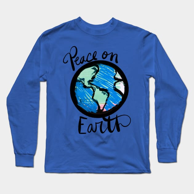 Peace on Earth Long Sleeve T-Shirt by bubbsnugg